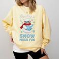 Reading Is Snow Much Fun Book Lover Winter Snowman Humor Comfort Colors Sweatshirt Blue Spruce