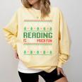 Reading Is Snow Much Fun Winter Bookworm Reading Book Lovers Comfort Colors Sweatshirt Blue Spruce Reading Is Snow Much Fun Winter Bookworm Reading Book Lovers Comfort Colors Sweatshirt Blue Spruce
