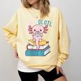 Reads Alotl Shirt Kids Readsolotl Read Axolotl Shirt Books Comfort Colors Sweatshirt Blue Spruce