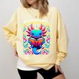Readsalotl Axolotl Book Lovers Axolotls Comfort Colors Sweatshirt Blue Spruce