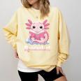 Readsalotl Axolotl Reading Cute Book Lover Bookworm Comfort Colors Sweatshirt Blue Spruce