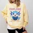 Readsolotl Kawaii Axolotl Book Lover Reading Comfort Colors Sweatshirt Blue Spruce Readsolotl Kawaii Axolotl Book Lover Reading Comfort Colors Sweatshirt Blue Spruce