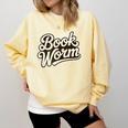 Retro Book Worm Reading For Book Lovers Comfort Colors Sweatshirt Blue Spruce Retro Book Worm Reading For Book Lovers Comfort Colors Sweatshirt Blue Spruce