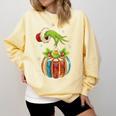 Retro Christmas Ornament Book Christmas Teacher Librarian Comfort Colors Sweatshirt Blue Spruce