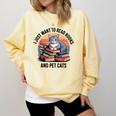 Retro I Just Want To Read Books And Pet Cats Cat Comfort Colors Sweatshirt Blue Spruce