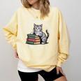 Retro I Just Want To Read Books And Pet Cats Comfort Colors Sweatshirt Blue Spruce Retro I Just Want To Read Books And Pet Cats Comfort Colors Sweatshirt Blue Spruce
