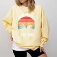 Retro I Put My Book Down To Be Here For Book Lover Comfort Colors Sweatshirt Blue Spruce