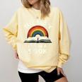 Retro Rainbow Take A Look It's In A Book Reading Comfort Colors Sweatshirt Blue Spruce Retro Rainbow Take A Look It's In A Book Reading Comfort Colors Sweatshirt Blue Spruce