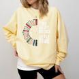 Retro So Many Books Little Time Book Clock Reading Comfort Colors Sweatshirt Blue Spruce