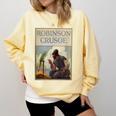 Robinson Crusoe Book Cover 1920 Comfort Colors Sweatshirt Blue Spruce