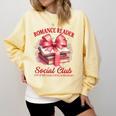Romance Book Reading Bookish Romance Reader Social Club Comfort Colors Sweatshirt Blue Spruce