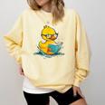 Rubber Duck Reading Book Reader Books Rubber Duckie Comfort Colors Sweatshirt Blue Spruce
