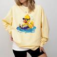 Rubber Duck Reading Book Swim Rubber Duckling Rubber Duckie Comfort Colors Sweatshirt Blue Spruce