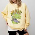 Rugrats Reptar Distressed Comic Book Style Cartoon Comfort Colors Sweatshirt Blue Spruce