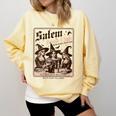 Salem Book Club Bookish Halloween Retro Salem Witch Book Comfort Colors Sweatshirt Blue Spruce