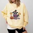 Salem Witch Book Club Bookish Halloween Raccoon Witchcraft Comfort Colors Sweatshirt Blue Spruce