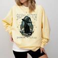 Salem Witch Book Club Cat Reading Witchy Halloween Men Comfort Colors Sweatshirt Blue Spruce Salem Witch Book Club Cat Reading Witchy Halloween Men Comfort Colors Sweatshirt Blue Spruce