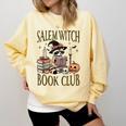 Salem Witch Book Club Raccoon Reading Comfort Colors Sweatshirt Blue Spruce