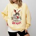 Santa's Favorite Book Dragon Christmas Magic Comfort Colors Sweatshirt Blue Spruce