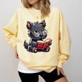 Scottish Terrier Reading a Book Dog Comfort Colors Sweatshirt Blue Spruce