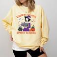 Season Of The Witch Spooky Readers Spell Book Hallowen Comfort Colors Sweatshirt Blue Spruce