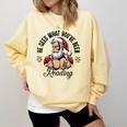 He Sees What You'Ve Been Reading Santa Xmas Book Lover Comfort Colors Sweatshirt Blue Spruce