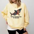 Shark Costume Teens Books Nerds Shark Stuffed Animal Sharks Comfort Colors Sweatshirt Blue Spruce