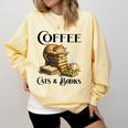 Sleeping Cat And Books With Coffee Lover Comfort Colors Sweatshirt Blue Spruce Sleeping Cat And Books With Coffee Lover Comfort Colors Sweatshirt Blue Spruce