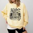 Sleepy Hollow Dead And Breakfast Please Book Ahead Comfort Colors Sweatshirt Blue Spruce