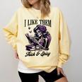 Smut Reader Spicy Book Romance I Like Them Thick & Spicy Comfort Colors Sweatshirt Blue Spruce