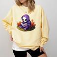 Spooky Grim Reaper Reading A Book Cute Creepy Halloween Comfort Colors Sweatshirt Blue Spruce Spooky Grim Reaper Reading A Book Cute Creepy Halloween Comfort Colors Sweatshirt Blue Spruce