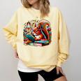 Squirrel Reading a Book Lover Bookworm Comfort Colors Sweatshirt Blue Spruce