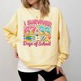 Survived 67 Days Of School Ice Cream Drip Apple Pencil Book Comfort Colors Sweatshirt Blue Spruce Survived 67 Days Of School Ice Cream Drip Apple Pencil Book Comfort Colors Sweatshirt Blue Spruce