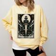 Tarot Cards Guide Book Esoteric Mysticism Clothing Tarot Card Justice Comfort Colors Sweatshirt Blue Spruce