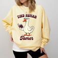 Teacher Silly Goose Reading Book Teaching Tiny Human Tamer Comfort Colors Sweatshirt Blue Spruce