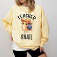 Teacher Snail With Glasses On Books Cute Pre-K Kindergarten Comfort Colors Sweatshirt Blue Spruce Teacher Snail With Glasses On Books Cute Pre-K Kindergarten Comfort Colors Sweatshirt Blue Spruce