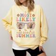 Teacher Summer Break Most Likely To Read Books All Summer Comfort Colors Sweatshirt Blue Spruce
