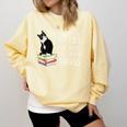 That's What I Do I Pet Cat I Read Books Tuxedo Cat Bookworm Comfort Colors Sweatshirt Blue Spruce