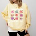 Things I Do On Valentines's Day Book Lover Candy Heart Comfort Colors Sweatshirt Blue Spruce