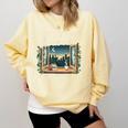 Tired Moms Book-Club Reading Book Lover Literature Bookish Comfort Colors Sweatshirt Blue Spruce