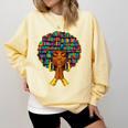 History Month Afro Women Book Lover Librarian Teacher Comfort Colors Sweatshirt Blue Spruce