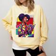 History Woman Reading Book Geometric Girl Educated Comfort Colors Sweatshirt Blue Spruce
