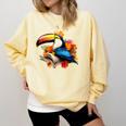 Toucan Reading Book Comfort Colors Sweatshirt Blue Spruce