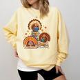 Turkey Read Books Reading Fall Thanksgiving Teacher Comfort Colors Sweatshirt Blue Spruce