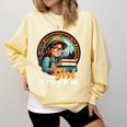 Never Underestimate The Power Of a Girl With a Book Reading Comfort Colors Sweatshirt Blue Spruce