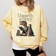 Unearth A Story Dinosaur Reading a Library Book Comfort Colors Sweatshirt Blue Spruce Unearth A Story Dinosaur Reading a Library Book Comfort Colors Sweatshirt Blue Spruce