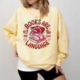 Valentine Book Lover Books Are My Love Language Women Girl Comfort Colors Sweatshirt Blue Spruce Valentine Book Lover Books Are My Love Language Women Girl Comfort Colors Sweatshirt Blue Spruce