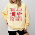 Valentine Day Book You Are Too Sweet Librarian Teacher Kids Comfort Colors Sweatshirt Blue Spruce