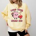 Valentines Day Book Read Your Heart Out Women Men Kids Comfort Colors Sweatshirt Blue Spruce