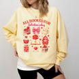 Valentines Reading Book Lover All Booked For Valentine's Day Comfort Colors Sweatshirt Blue Spruce